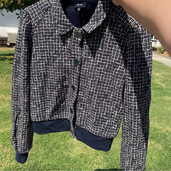 Me+Em Ponte Jacquard Rib Trim Textured Ponte Jersey Jacket Size 12 - Picture 16 of 16